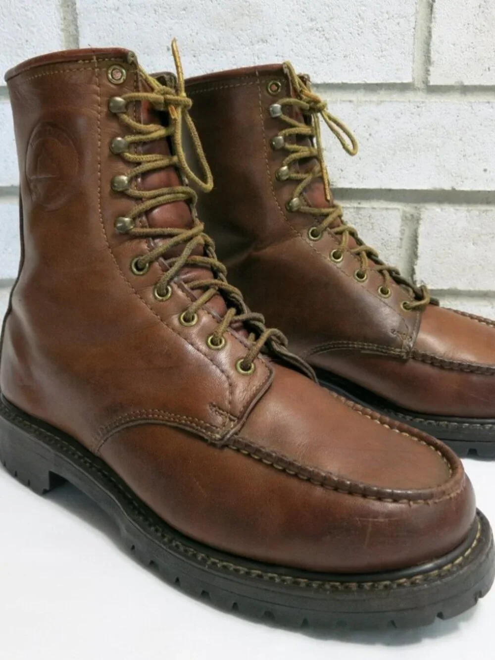 Alpine Hiker Oil Tanned Leather Moc Toe Hiking Boots Botas Men's Footwear 7 W